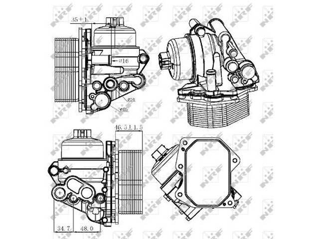 Оливний радіатор NRF 31308 CITROEN Jumper 2.2D 04/06>