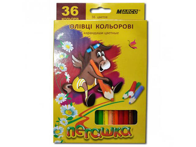 Олівці кольорові Marco Пегашка 36 кольорів - Фото 1