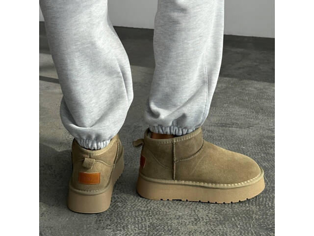 Оливковые угги на платформе, угги платформа, угги 36,39,40р код 3133 39, 25.5 - Фото 1