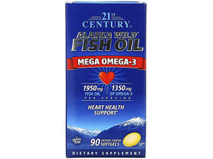 Омега 3 21st Century Alaska Wild Fish Oil Mega Omega-3 90 Softgels