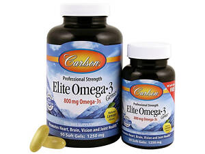 Омега 3 Carlson Labs Elite Omega-3 Gems 800 mg 90 + 30 Soft Gels