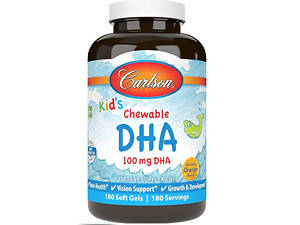 Омега 3 Carlson Labs Kids Chewable DHA 180 Soft Gels