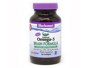 Омега-3 Формула для мозку Bluebonnet Nutrition Omega-3 Brain Formula 60 желатинових капсул