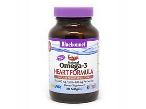 Омега-3 Формула для серця Bluebonnet Nutrition Omega-3 Heart Formula 60 желатинових капсул