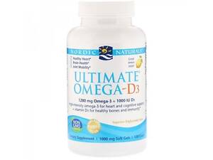 Омега 3 Nordic Naturals Ultimate Omega-D3 1000 mg 120 Soft Gels Great Lemon taste