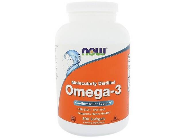 Омега 3 NOW Foods Omega-3 Molecularly Distilled Softgels 500 Softgels ...