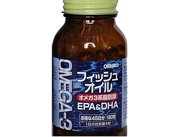 Омега 3 Orihiro EPA & DHA Omega-3 455 mg 180 Caps - Фото 2