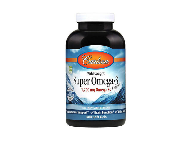 Омега-3, рыбий жир, Super Omega-3 Gems, Carlson, 600 мг, 300 капсул Омега-3, рыбий жир, Super Omega-3 Gems, Carlson, 600 мг, 300 капсул