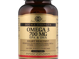 Омега-3 Solgar ЭПК и ДГК Triple Strength 700 мг 120 желатиновых капсул (SOL02053)