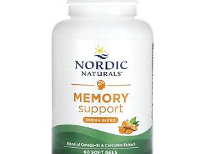 Омега з куркуміном для пам'яті, Memory Support, Omega Blend, Nordic Naturals, 500 мг, 60 пігулок