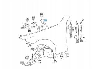 Опора підкрилка A2178800914 Mercedes S-Coupe