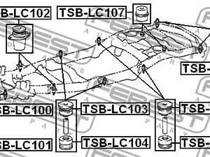 Опора підрамника LEXUS LX (UZJ100) / TOYOTA LAND CRUISER 100 (_J1_) 1997-2008 г.