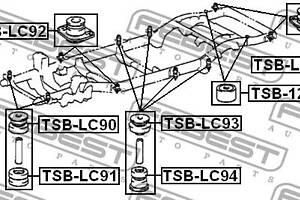 Опора підрамника TOYOTA 4 RUNNER (_N18_) / TOYOTA HILUX (_N1_, _N2_) 1995-2005 г.