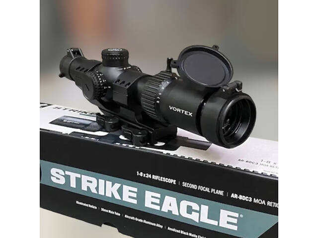 Оптический прицел (Б/У) с креплением (моноблок) Vortex Strike Eagle 1-8x24 сетка AR-BDC3, 200 выстрелов