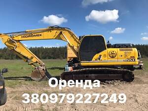 Оренда гусеничного ескаватору 22 т з гідромолотом , демонтаж будівель , копка ставків котлованів
