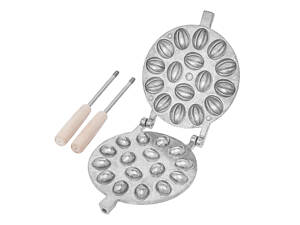 Орешница форма для выпечки орешков на 16 половинок орехов со съемными ручками RS