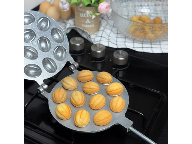 Горішниця форма для випікання горішків на 12 половинок горіхів зі знімними ручками ХЕАЗ - Фото 10