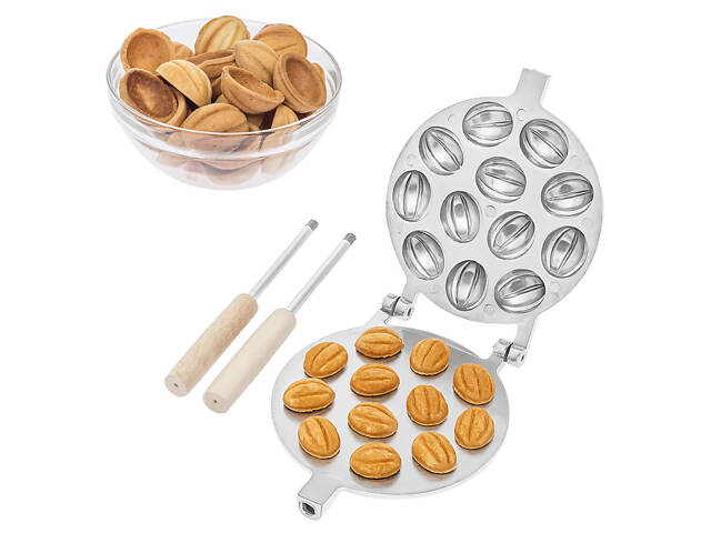 Горішниця форма для випікання горішків на 12 половинок горіхів зі знімними ручками ХЕАЗ - Фото 1