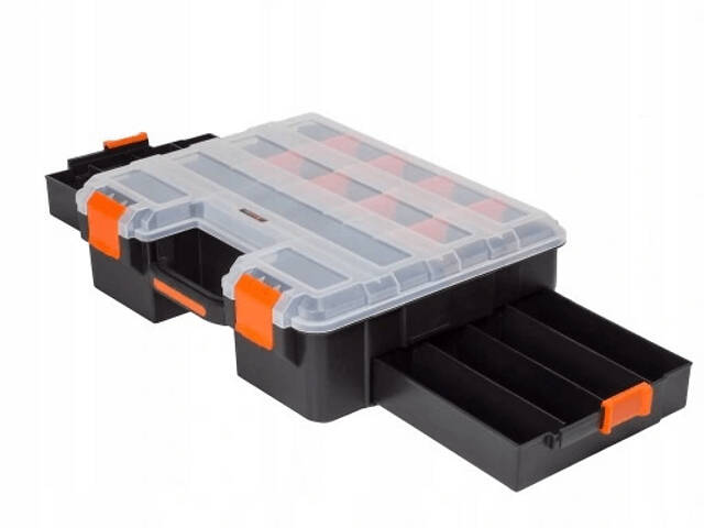 Органайзер 15 430x350x120мм 2 висувні полиці пластиковий [INSBXBXP1320043PT0] Tactix - Фото 2