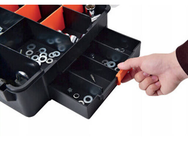 Органайзер 15 430x350x120мм 2 висувні полиці пластиковий [INSBXBXP1320043PT0] Tactix - Фото 4