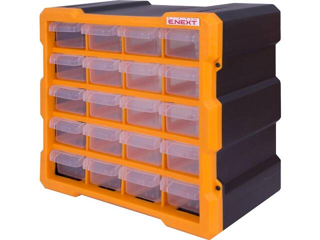 Органайзер 20 відділень 267х157х262мм пластиковий [t011018] e.toolbox.pro.18 E.NEXT - Фото 1