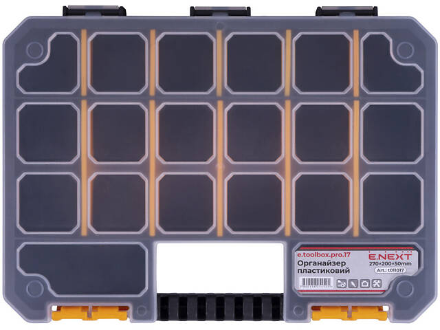 Органайзер 20 відділень 270x200x50мм пластиковий [t011017] e.toolbox.pro.17 E.NEXT - Фото 3
