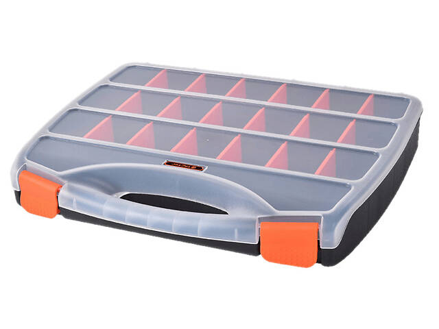 Органайзер 23 відділення 380x310x60мм прозора кришка пластиковий [INSBXBX01383160PT0] Tactix - Фото 1