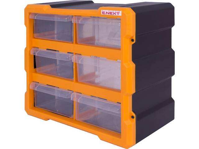 Органайзер 6 відділень 267х157х262мм пластиковий [t011020] e.toolbox.pro.20 E.NEXT - Фото 1