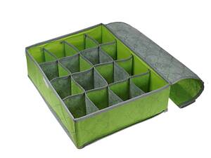 Органайзер для бюстгальтеров на 16 ячеек с крышкой, Салатовый