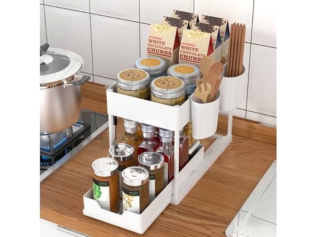 Органайзер для кухонных аксессуаров 14825 22х40х40 см белый - Фото 1