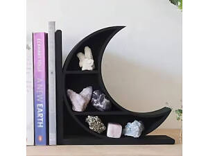 Органайзер для прикрас і декору, підставка для книг з дерева, дизайн у вигляді Місяць, 20×20см