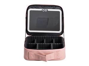 Органайзер косметичка из эко кожи с зеркалом и подсветкой 26×22×9 см HP-10-2AP