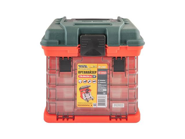 Органайзер MASTERTOOL с выдвижными боксами 4 шт 73 секции 11' 279х184х254 мм 79-3182 - Фото 1