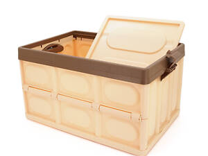 Органайзер пластиковый с крышкой в багажник автомобиля, 520x360х290mm, Brown