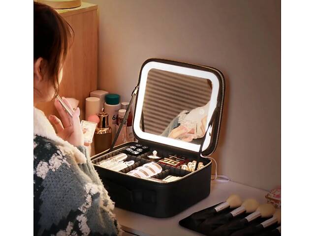 Органайзер з дзеркалом та підсвіткою 28х22х10см - Фото 1