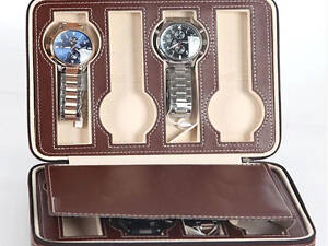 Органайзер шкатулка для хранения наручных часов (на 8 часов) Коричневый