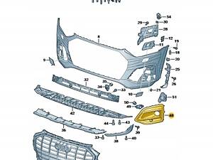 Оригінальна решітка повітрозабірника - ліва Q5 2017