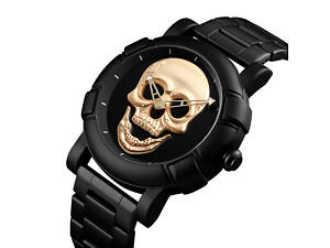 Оригінальний годинник Skmei Skull 9178 Black Gold
