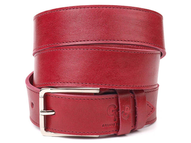 Оригінальний яскравий ремінь із натуральної шкіри Grande Pelle 21458 Бордовий - Фото 1