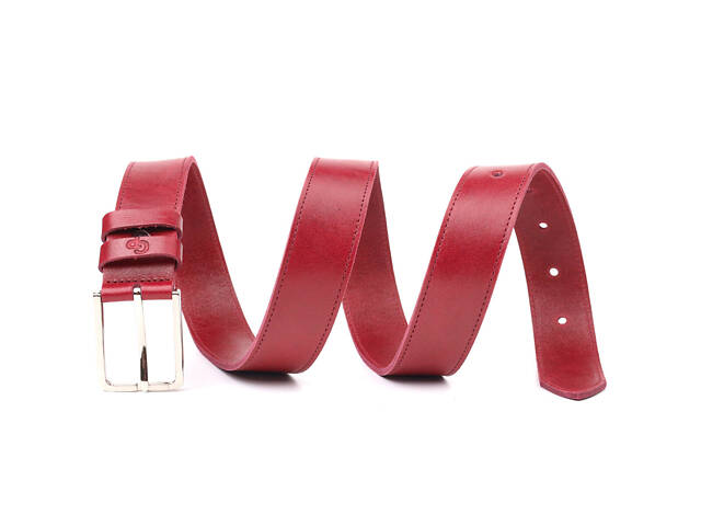 Оригінальний яскравий ремінь із натуральної шкіри Grande Pelle 21458 Бордовий - Фото 7