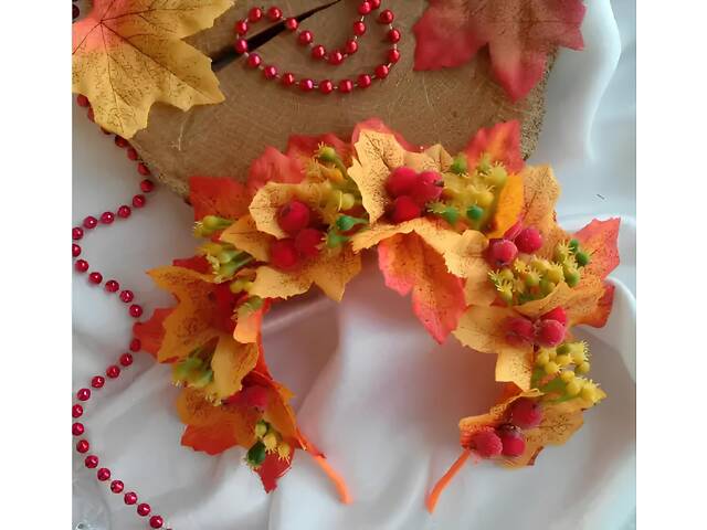 Осіннє листя клена для рукоділля 180 шт 8×8 см - набір штучних тканинних листочків для декору та виробів - Фото 3