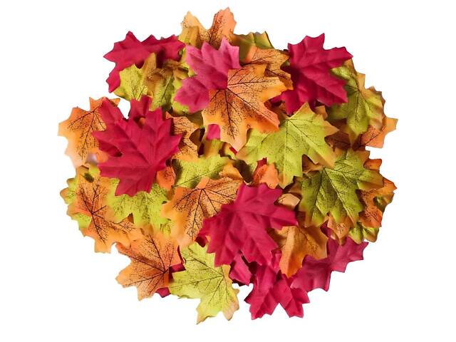 Осіннє листя клена для рукоділля 180 шт 8×8 см - набір штучних тканинних листочків для декору та виробів - Фото 5