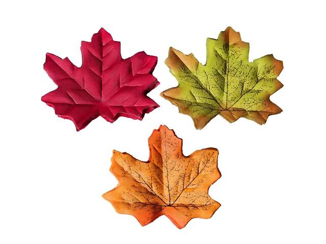 Осіннє листя клена для рукоділля 180 шт 8×8 см - набір штучних тканинних листочків для декору та виробів - Фото 7