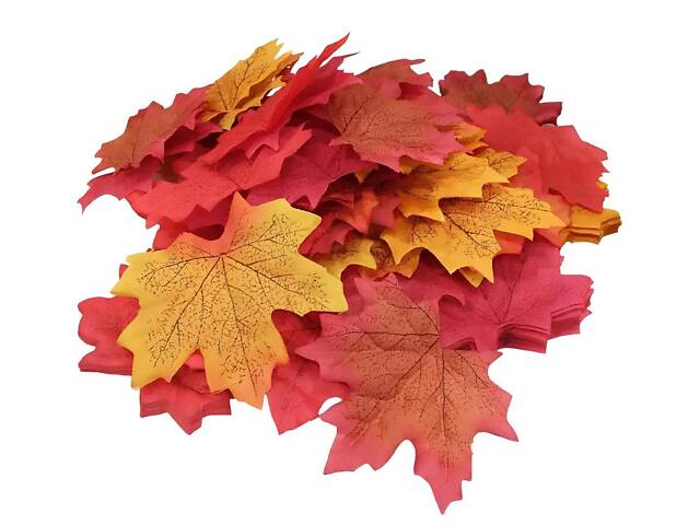 Осіннє листя клена для рукоділля 180 шт 8×8 см - набір штучних тканинних листочків для декору та виробів - Фото 10