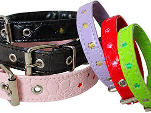 Ошейник для собак винил-кожа разные цвета 32-40