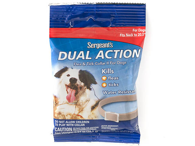Нашийник від бліх і кліщів Sentry Sergeants Dual Action для собак середніх порід до 52 см Бежевий (73091032847) - Фото 1