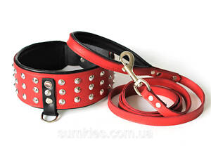 Ошейник с поводком для собаки 'Lockdog' красный