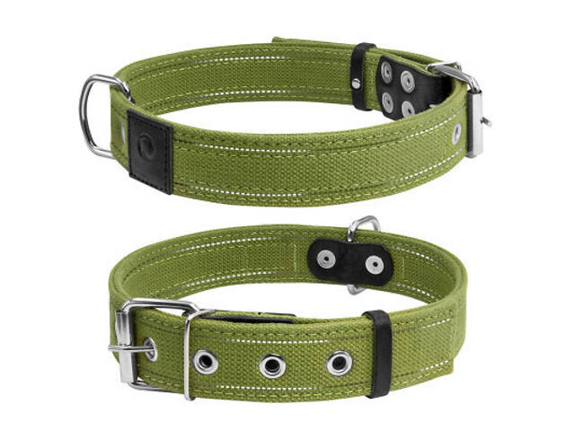 Нашийник для тварин Collar Брезент подвійний Ш 35 мм Д 51-63 см (6138) - Фото 1