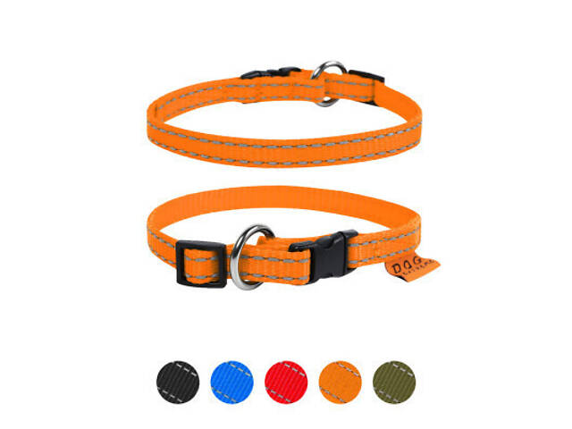 Нашийник для тварин Dog Extreme з нейлону регульований Ш 20 мм Д 25-40 см помаранчевий (01624) - Фото 1