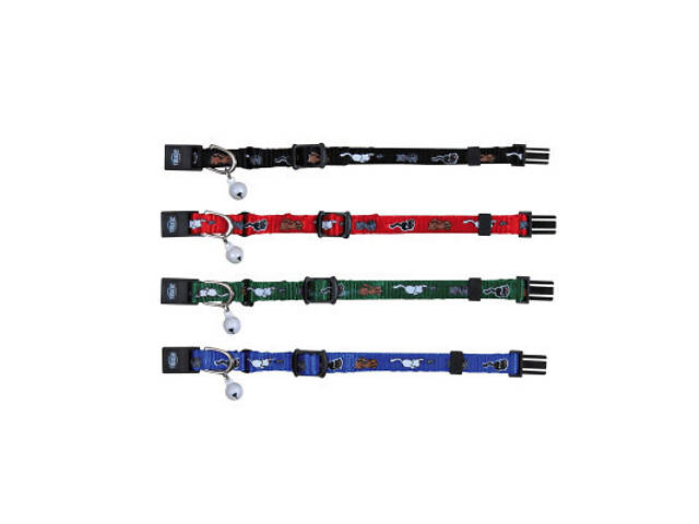 Нашийник для тварин Trixie нейлон з котами та дзвіночком (4011905041780) - Фото 1